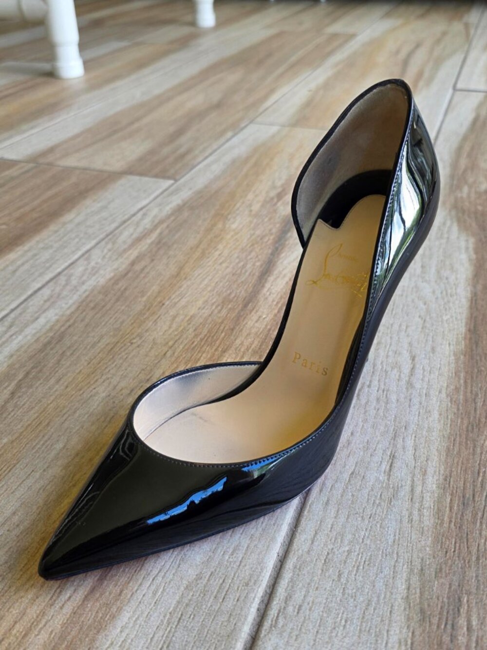 Christian Louboutin Iriza Black Patent Leather Pumps Eur. 39.5